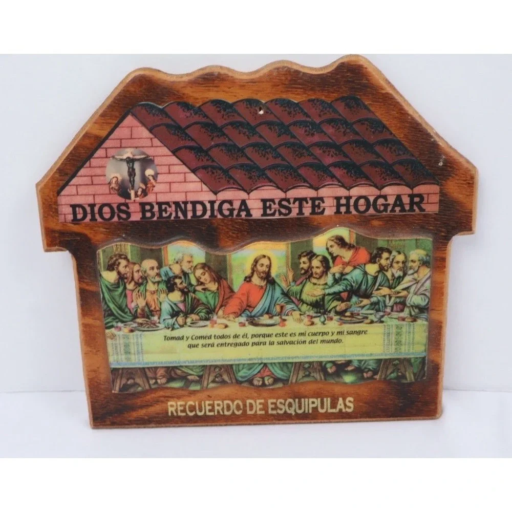 VTG The Last Supper Wood Wall Art DIOS BENDIGA ESTE HOGARE God Bless This Home